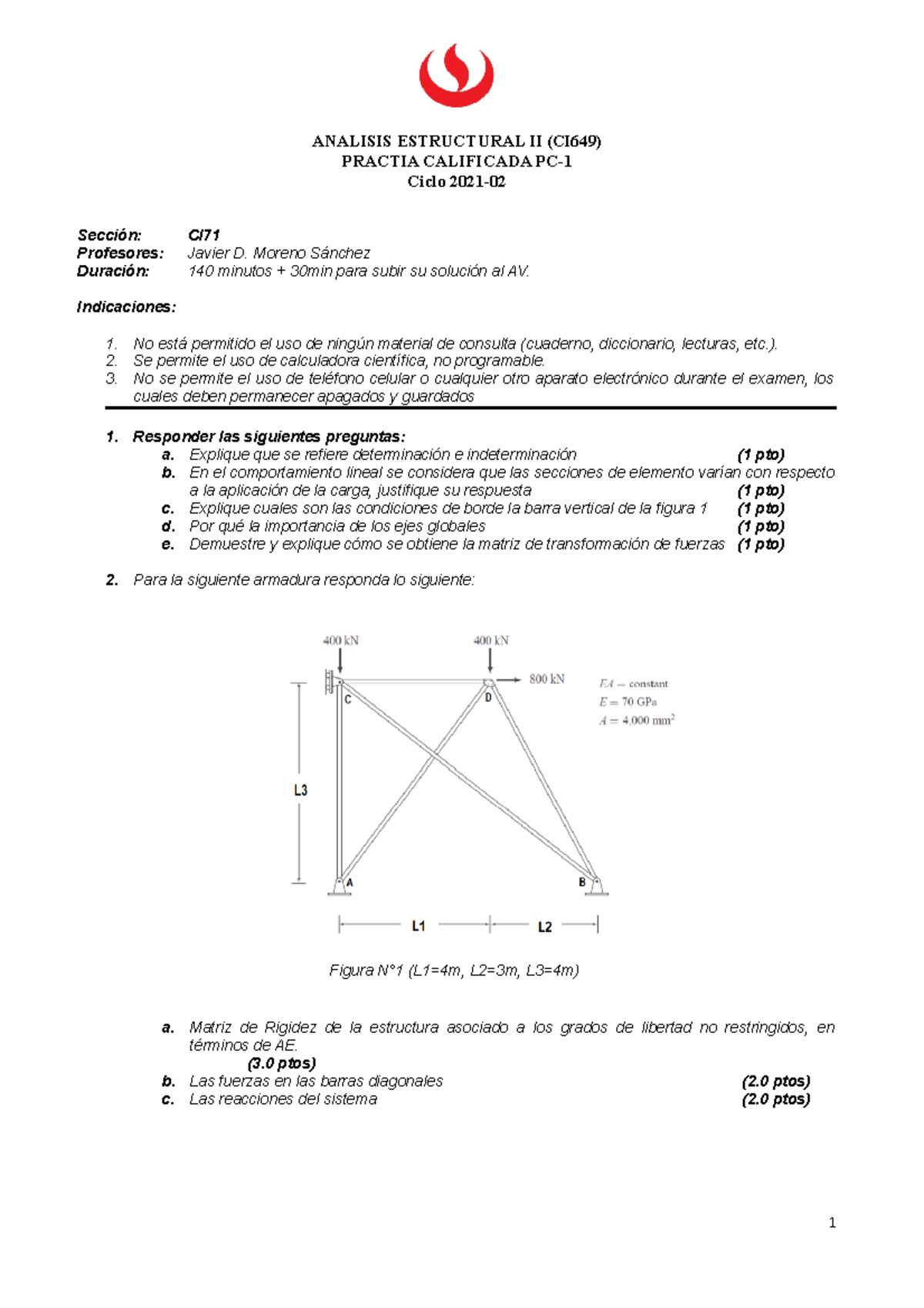 PC-1 AE II CI71 v1b ergvwerv - ANALISIS ESTRUCTURAL II (CI649) PRACTIA ...