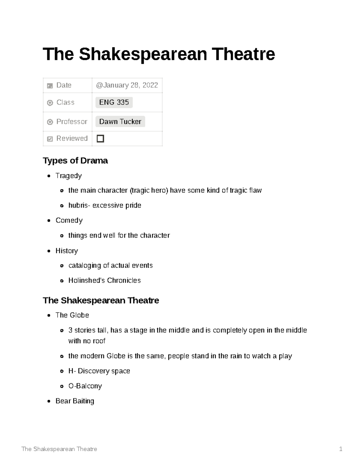 shakespearean theatre essay