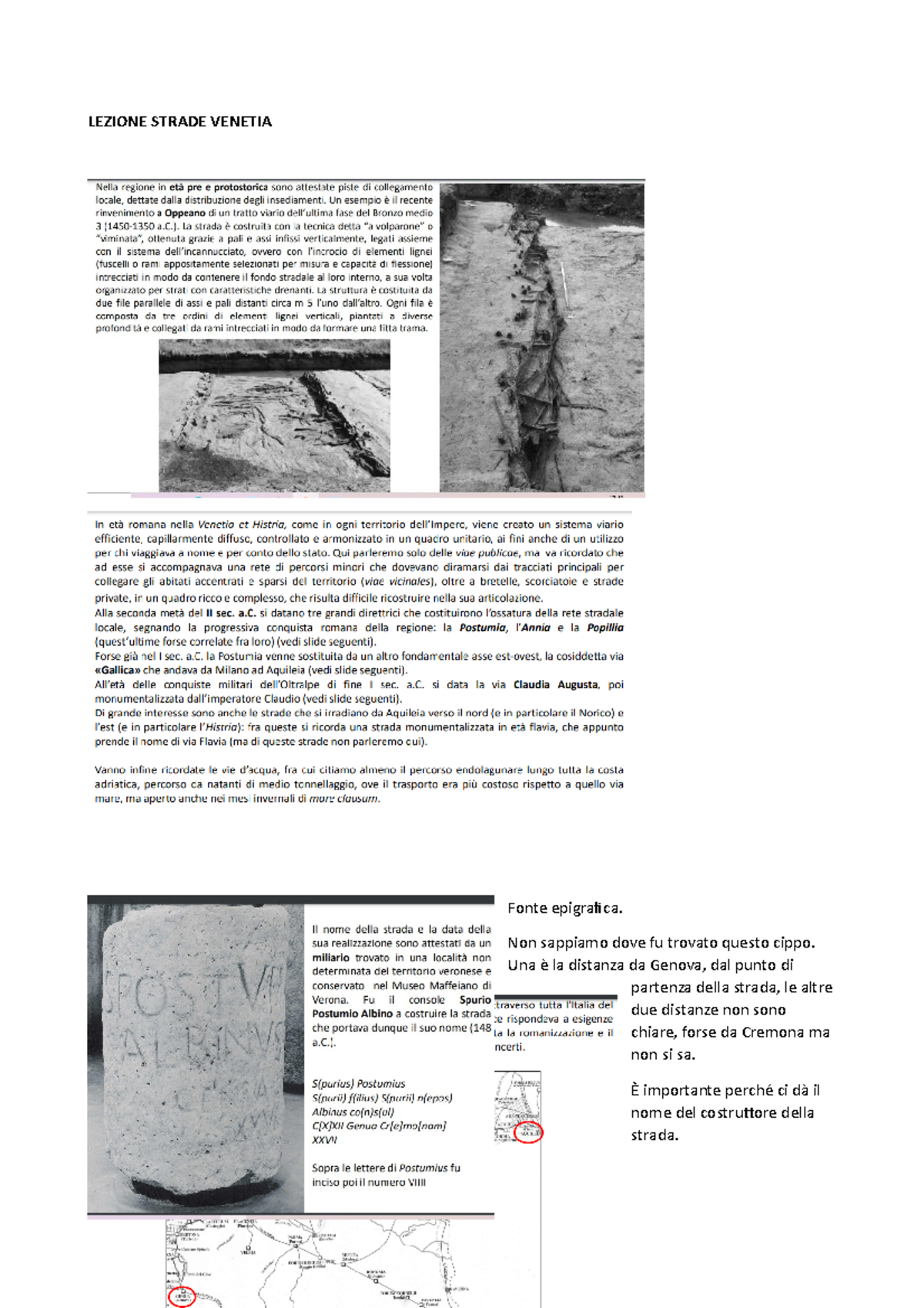 Lezione strade LEZIONE STRADE Fonte epigrafica. Non