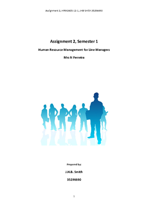 HRM2605 Assignment 2 - Module: HRM2605- Human Resource Management For ...