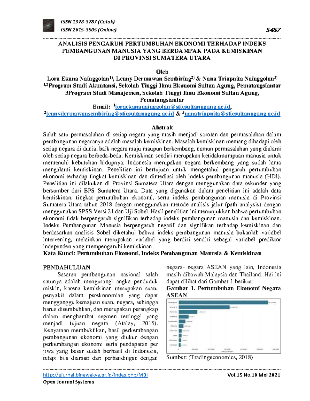 Analisis Pengaruh Pertumbuhan Ekonomi TE - ISSN 1978-3787 (Cetak) ISSN ...