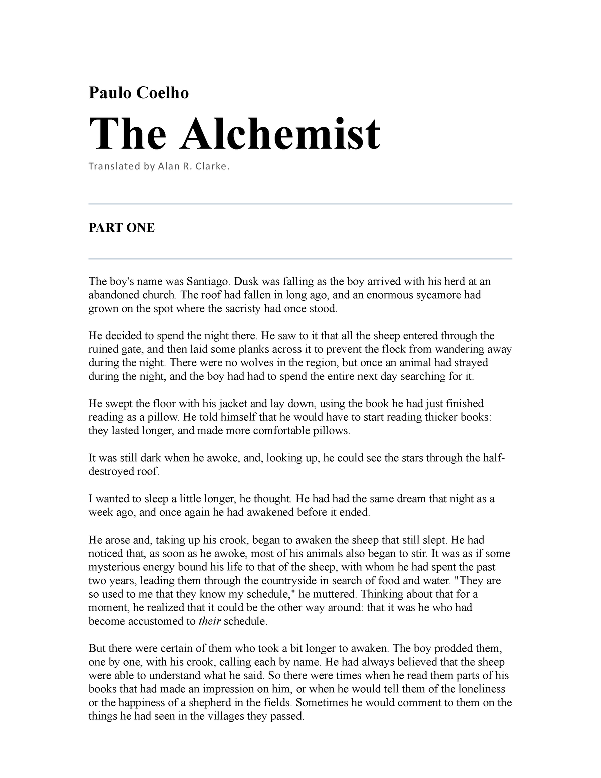 the alchemist essay pdf