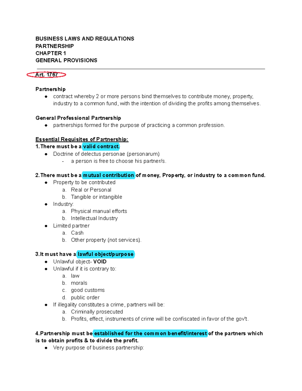Business Laws and RegulationsPartnership BUSINESS LAWS AND