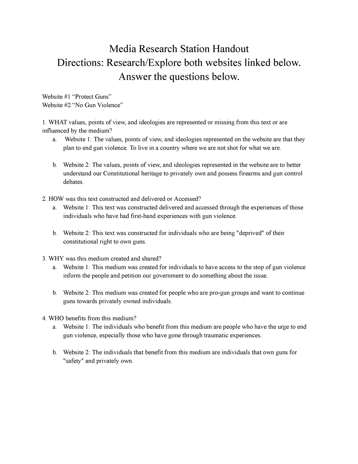 Media Research Station Handout - Media Research Station Handout ...