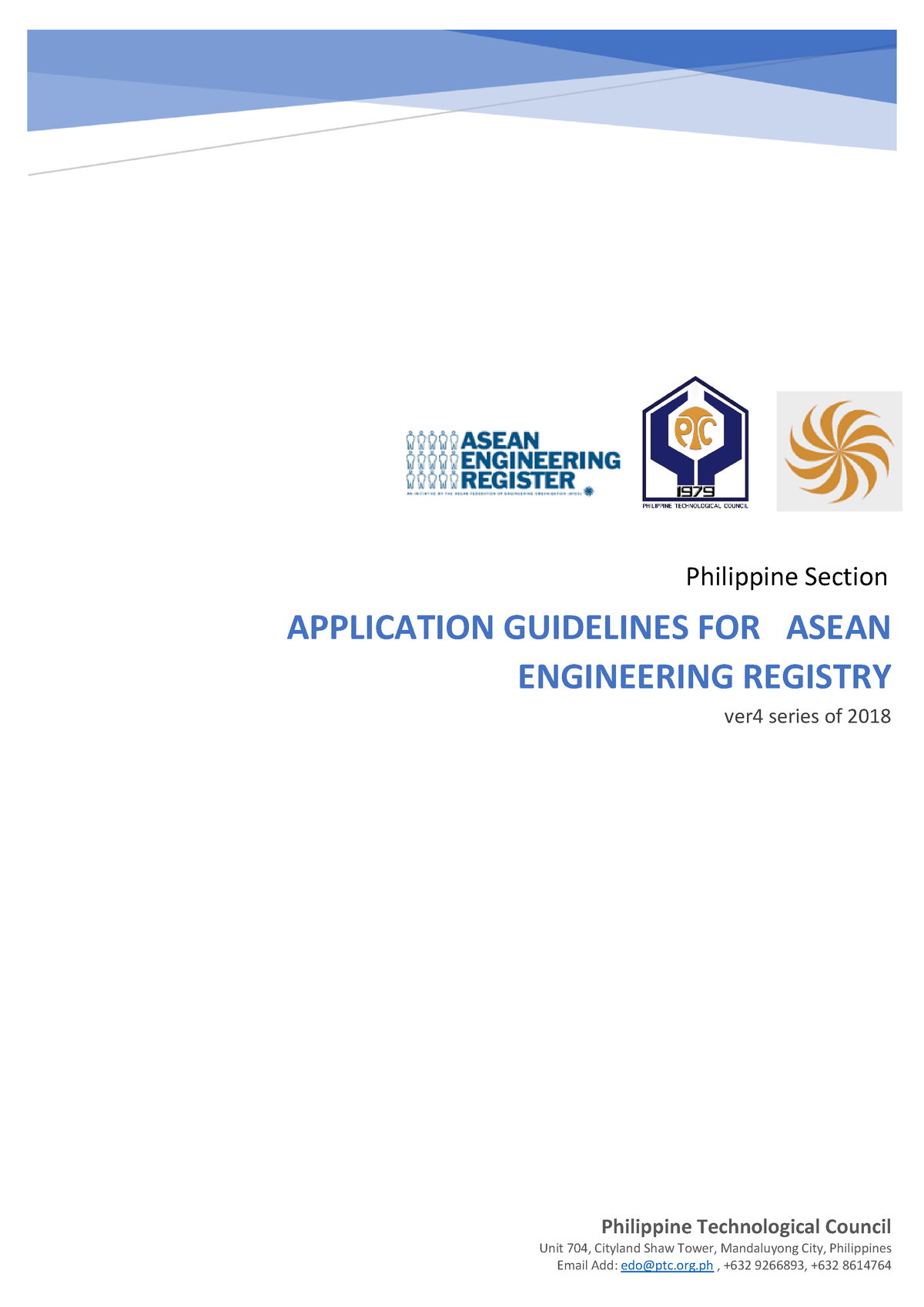 Application And Guidelines Of Asean Engineering Registry Application Guidelines For Asean 3445