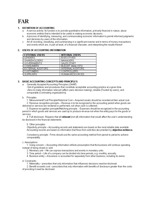 FAR reviewer. In preparation for board examinations. - Junior ...