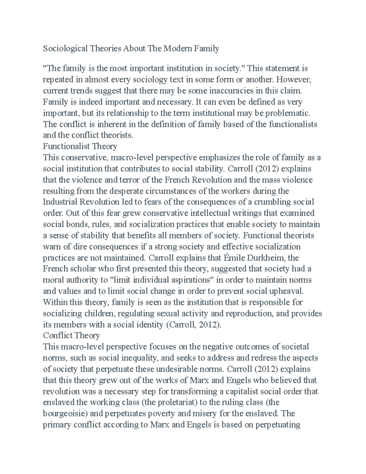 Sociological Theories About The Modern Family - Sociological Theories ...