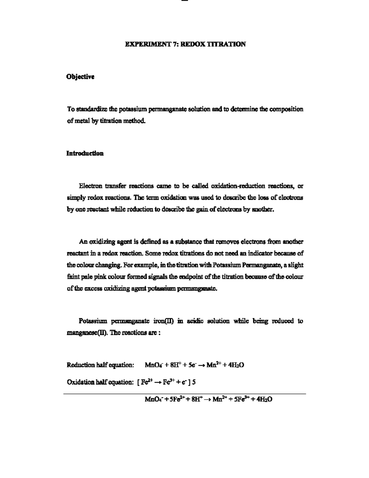 lab report chm420 experiment 6