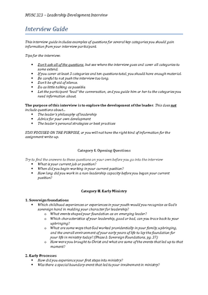 EDSP 323 Experience Interview Instructions(1) - EXPERIENCE INTERVIEW ...