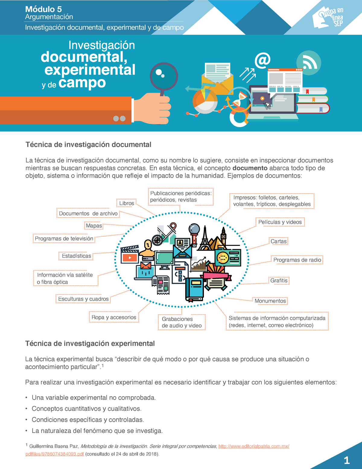 Investigacion Documental Experimental Y De Campo Módulo 5 Argumentación Investigación 6466