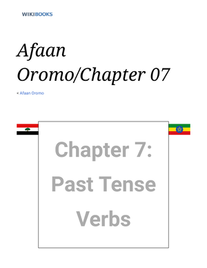 Afaan Oromo Chapter 10 - Wikibooks, Open Books For An Open World ...