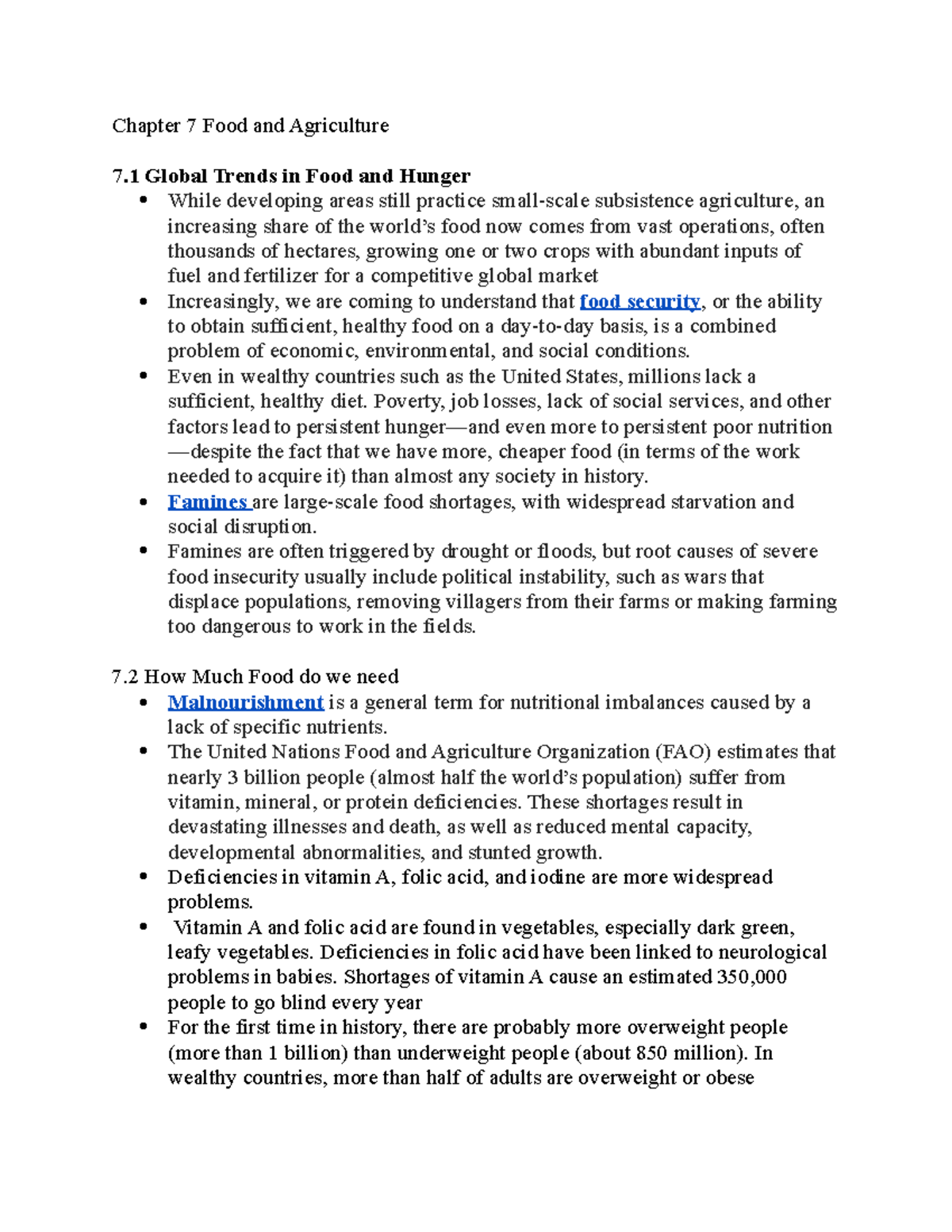 Chapter 7 Food And Agriculture - Chapter 7 Food And Agriculture 7 ...