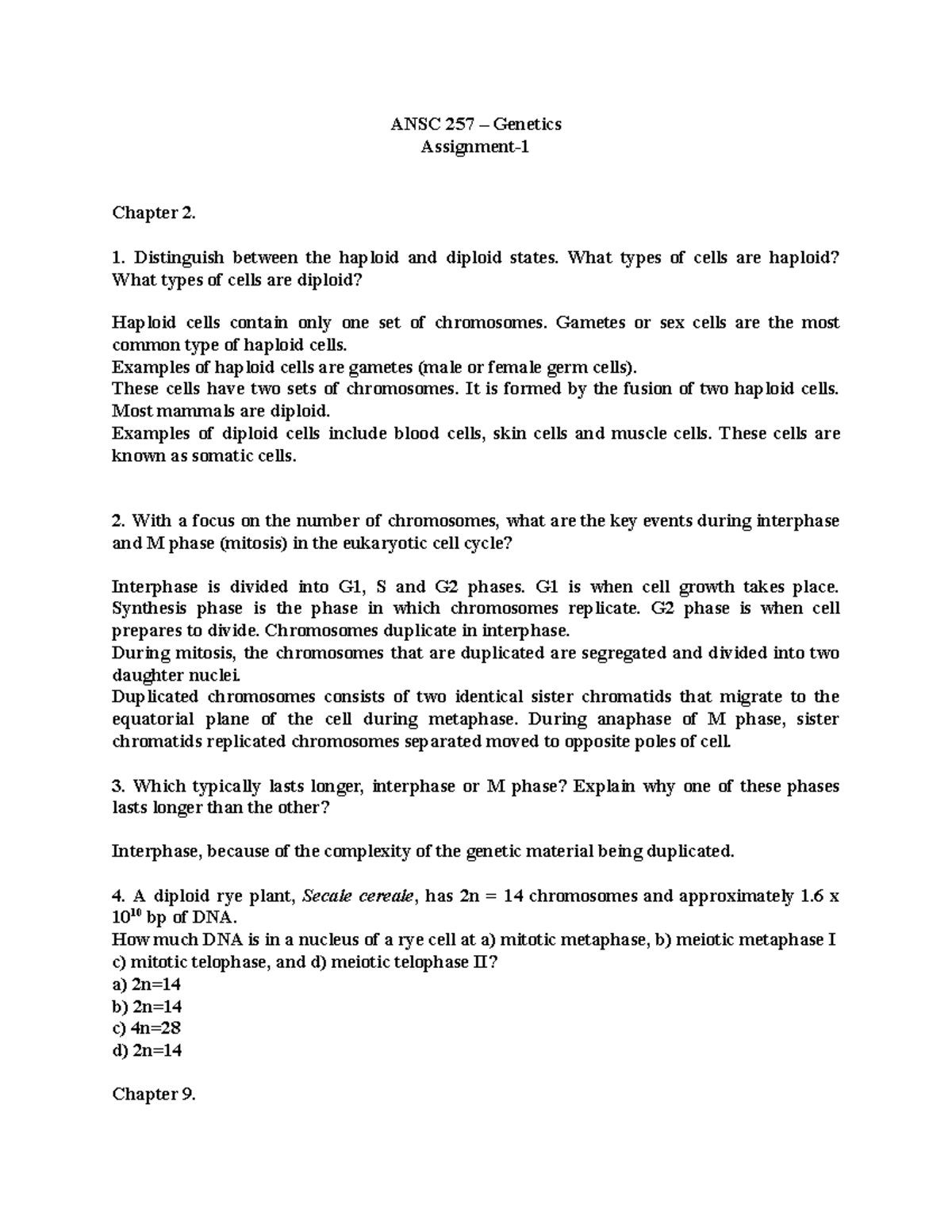 assignment test genetics