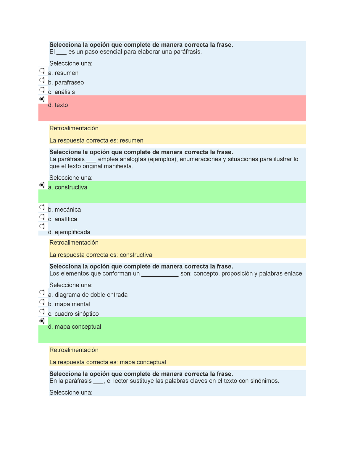 examen 1 lectura y redaccion v2 selecciona la opción que complete de