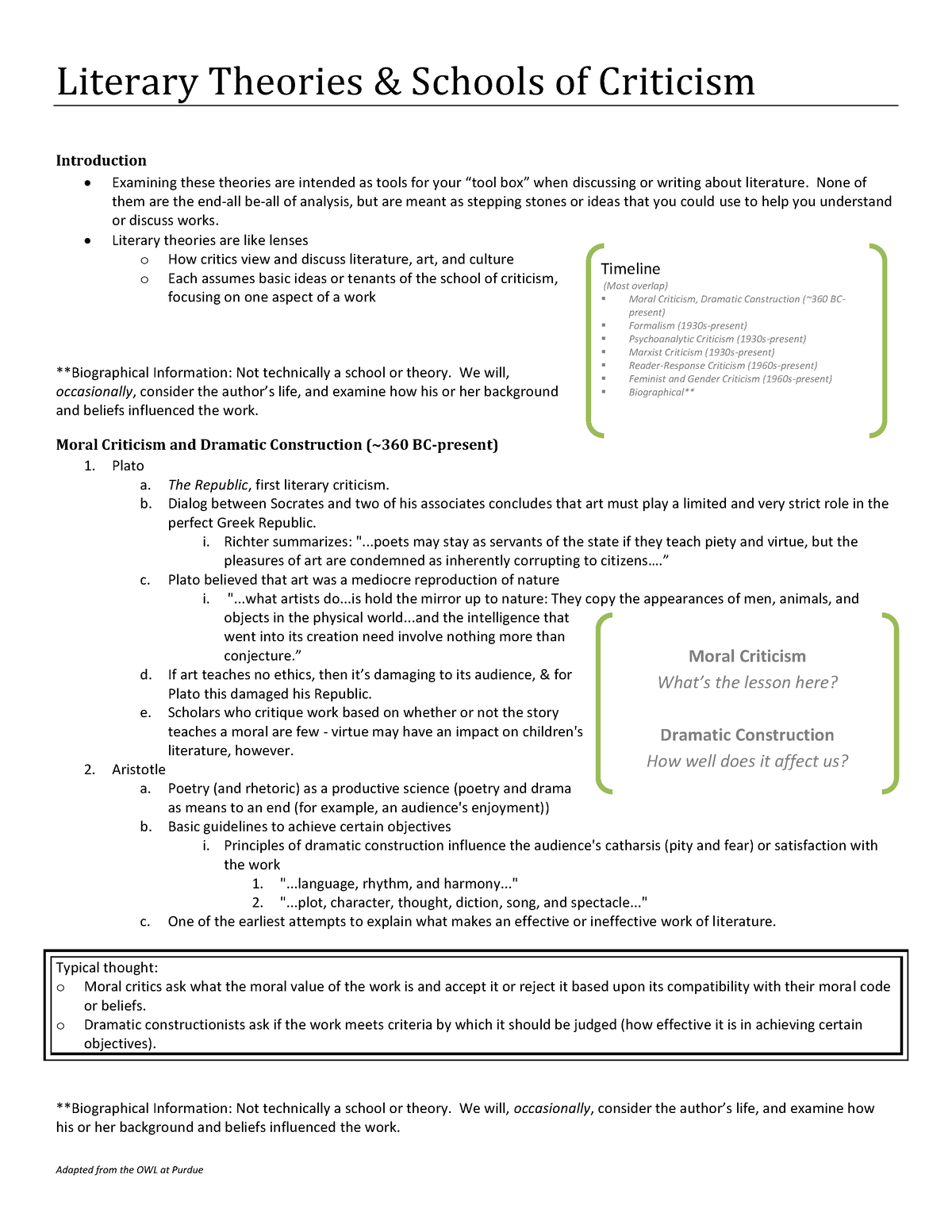 Literary Theory And Schools Of Criticism-notes - Moral Criticism What’s ...