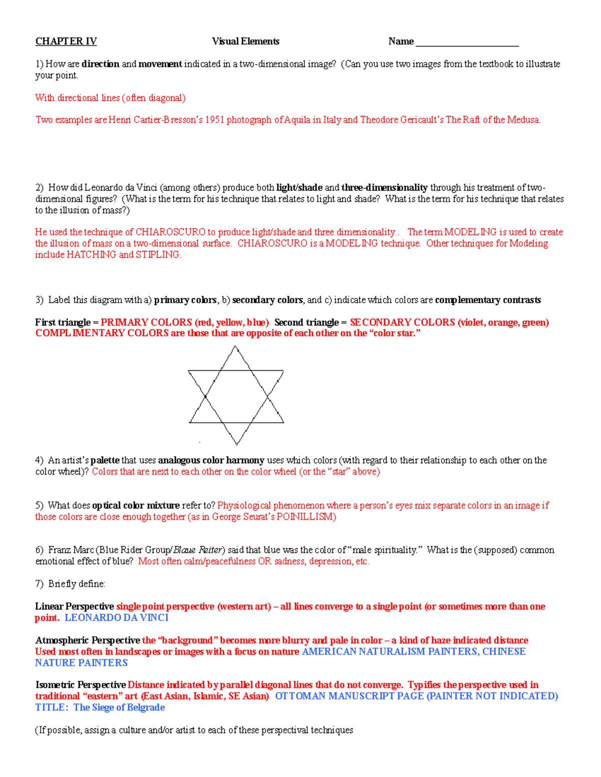 Quiz 4 Visual Elements answers - CHAPTER IV Visual Elements Name ...