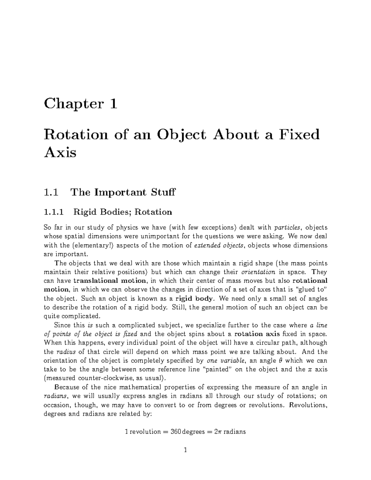 Phy Ch 10 - Notes - Chapter 1 Rotation Of An Object About A Fixed Axis ...