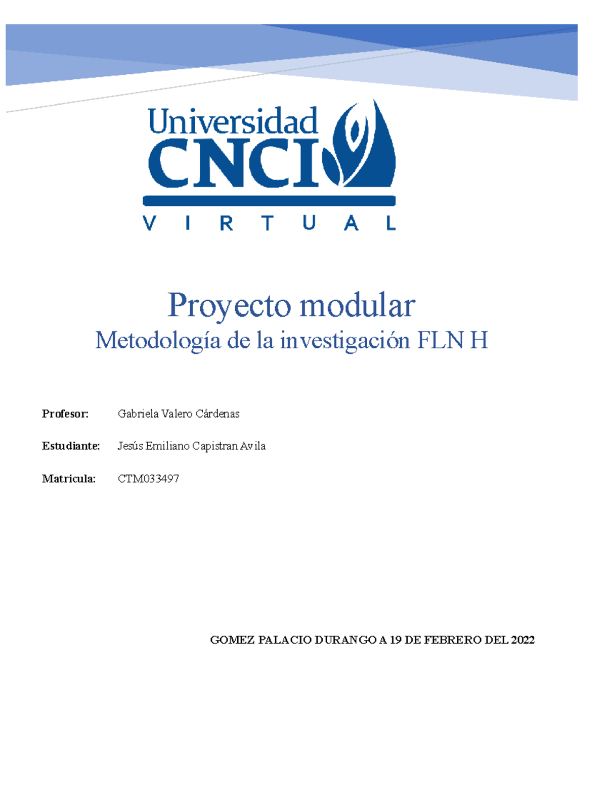 Actividad 3 Proyecto Modular Metodologia JECA - Metodología De La ...