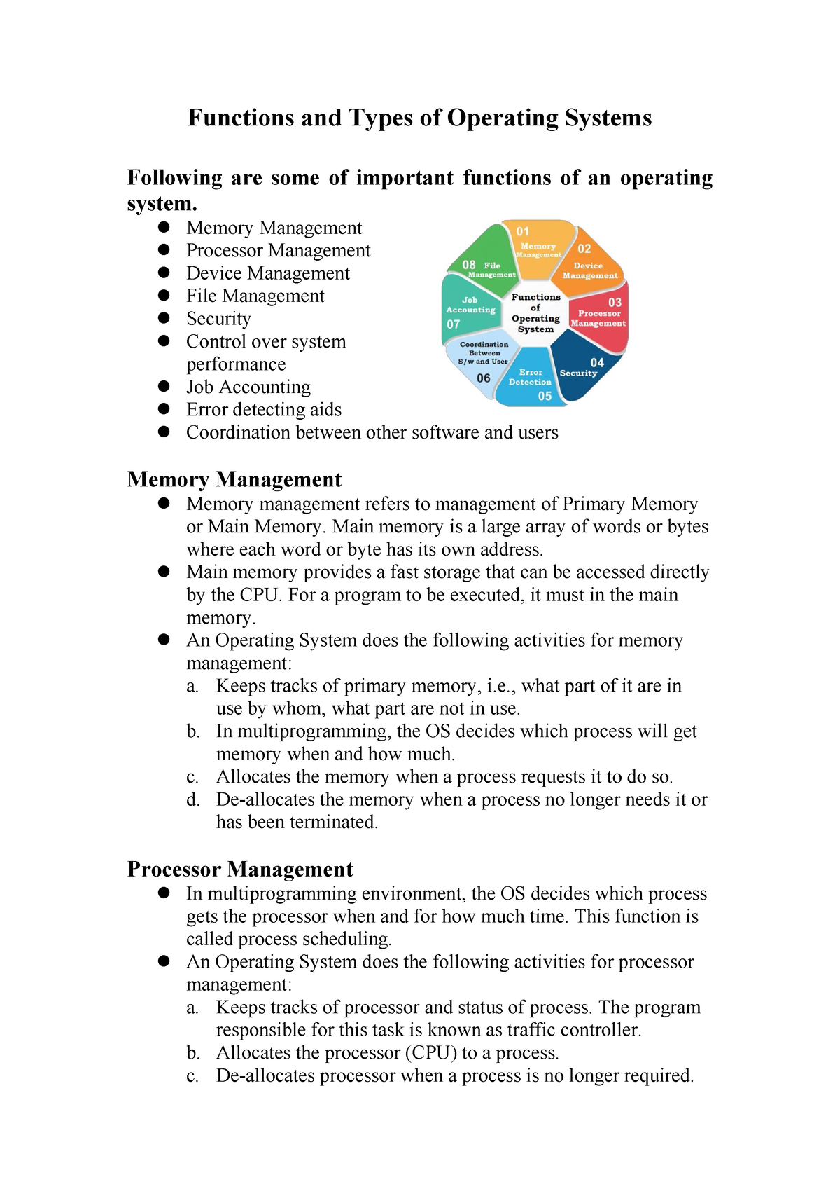 Functions And Types Of Operating Systems - Functions And Types Of ...