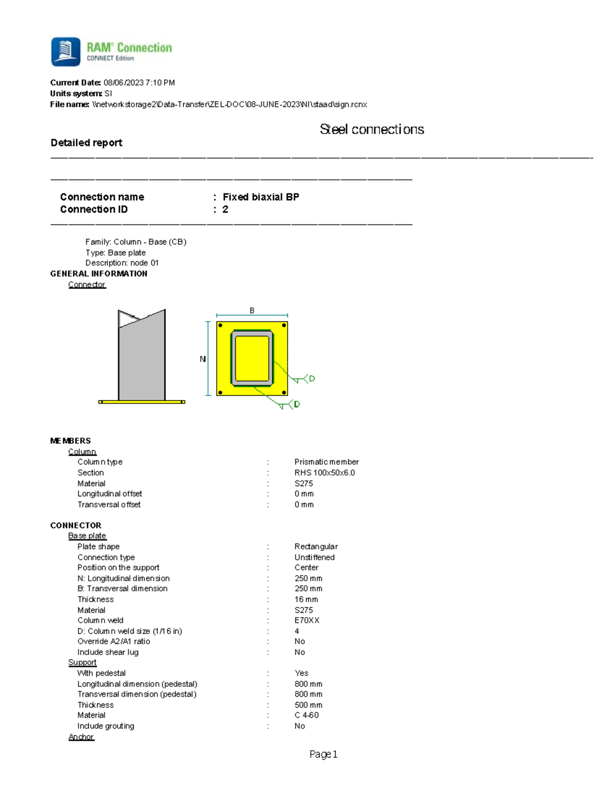RAM Connection Standalone CE report 3 - ADVANCED STRUCTURAL ANALYSIS ...