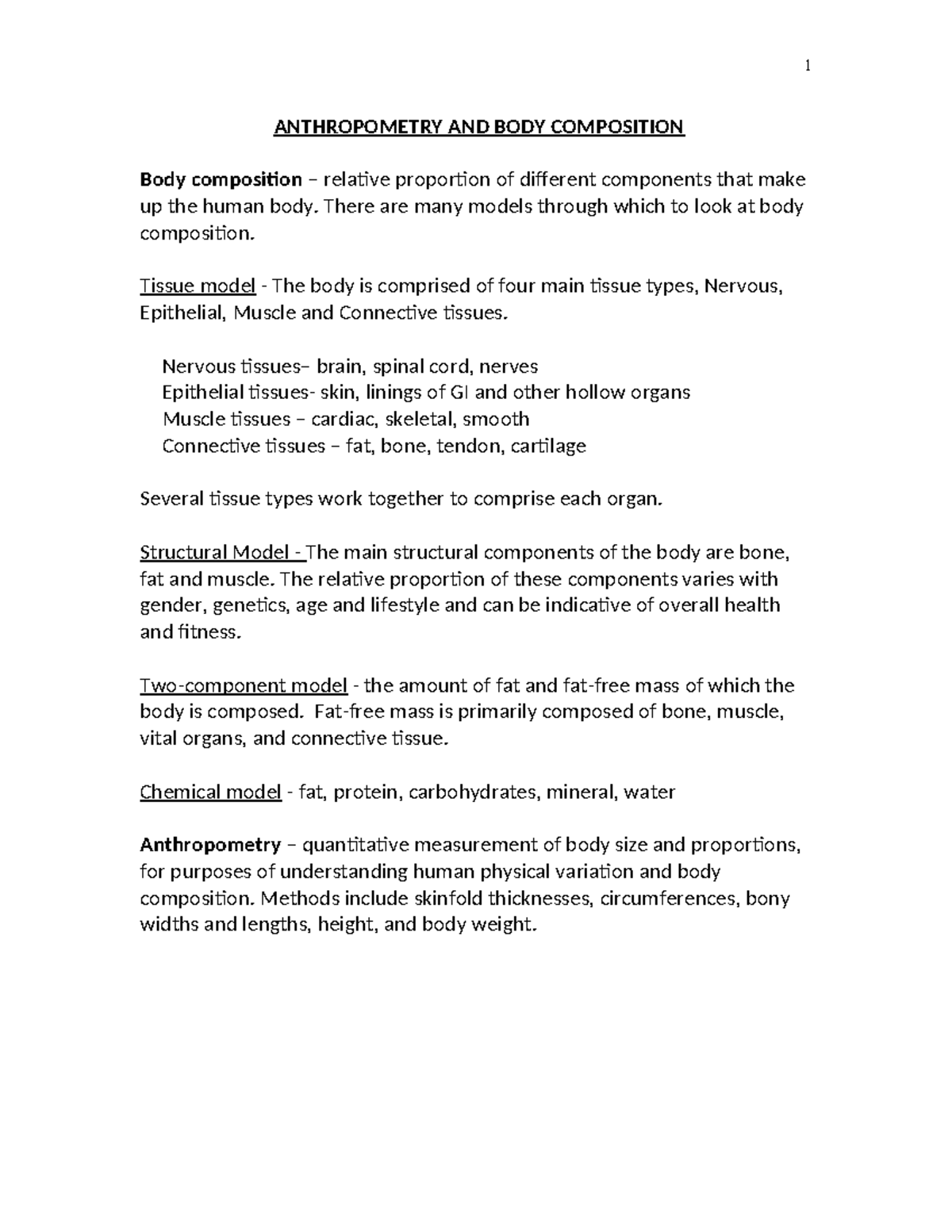 Week 2 Anthropometry and Body Composition (18) - ANTHROPOMETRY AND BODY ...