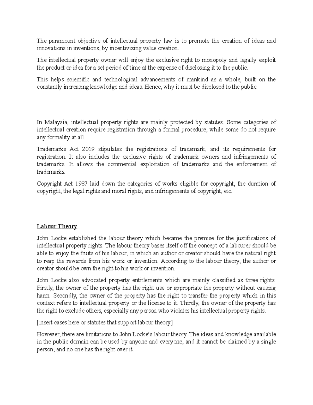 Note 1 Economic Justification The paramount objective of