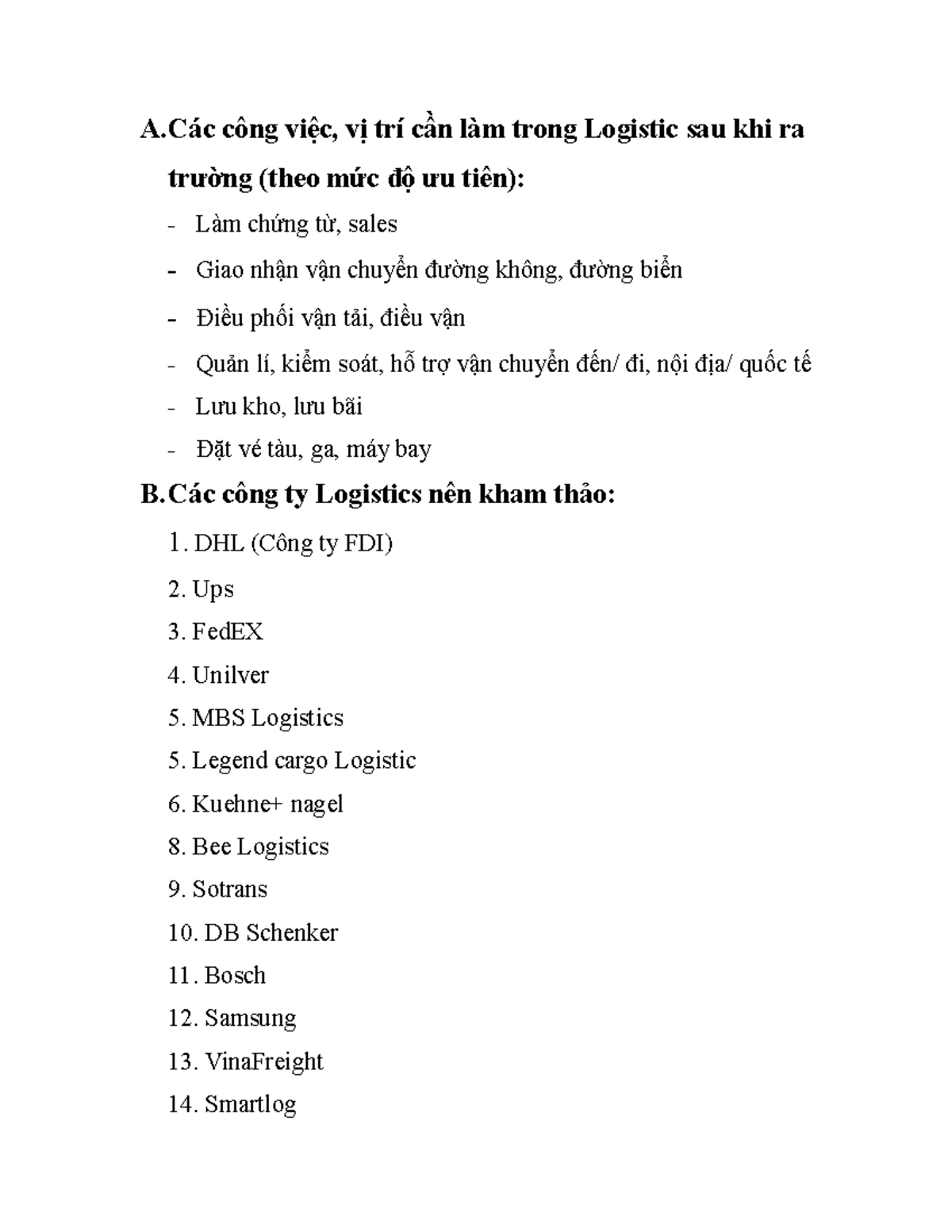 Logistics v qu n l chu i cung ng a c c ng vi c v tr c n l m