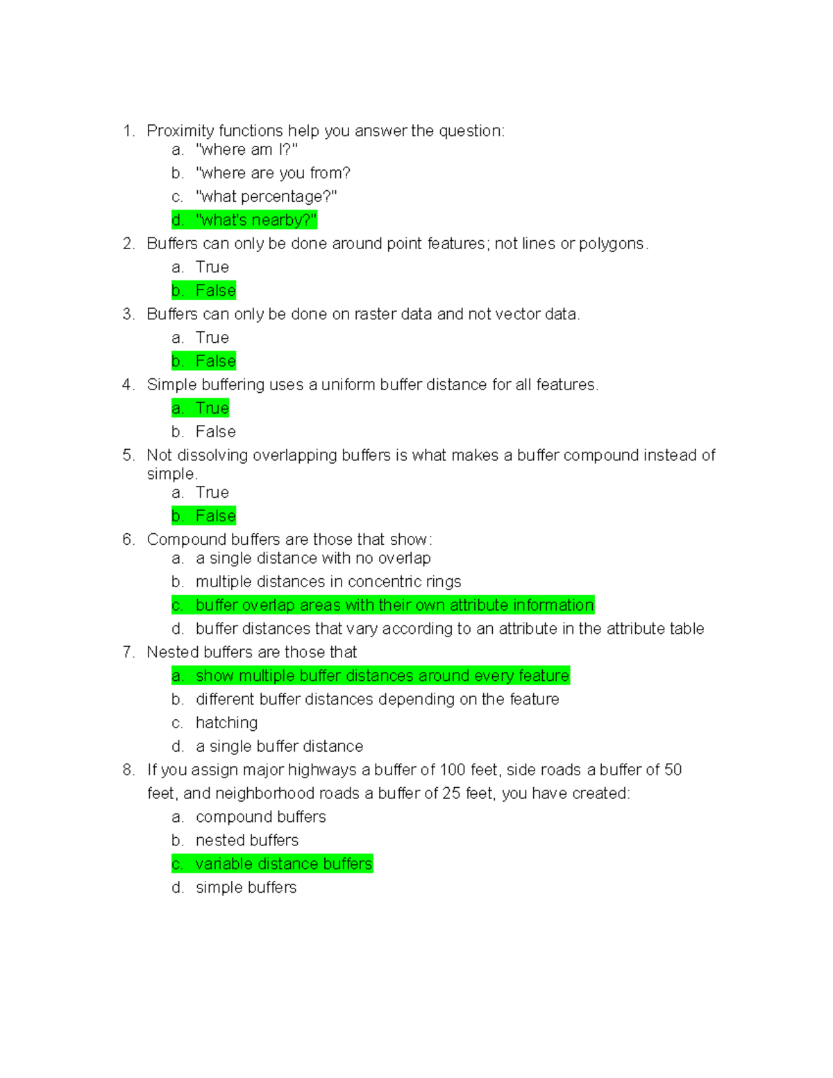 Week 8 Study Guide - Proximity Functions Help You Answer The Question ...