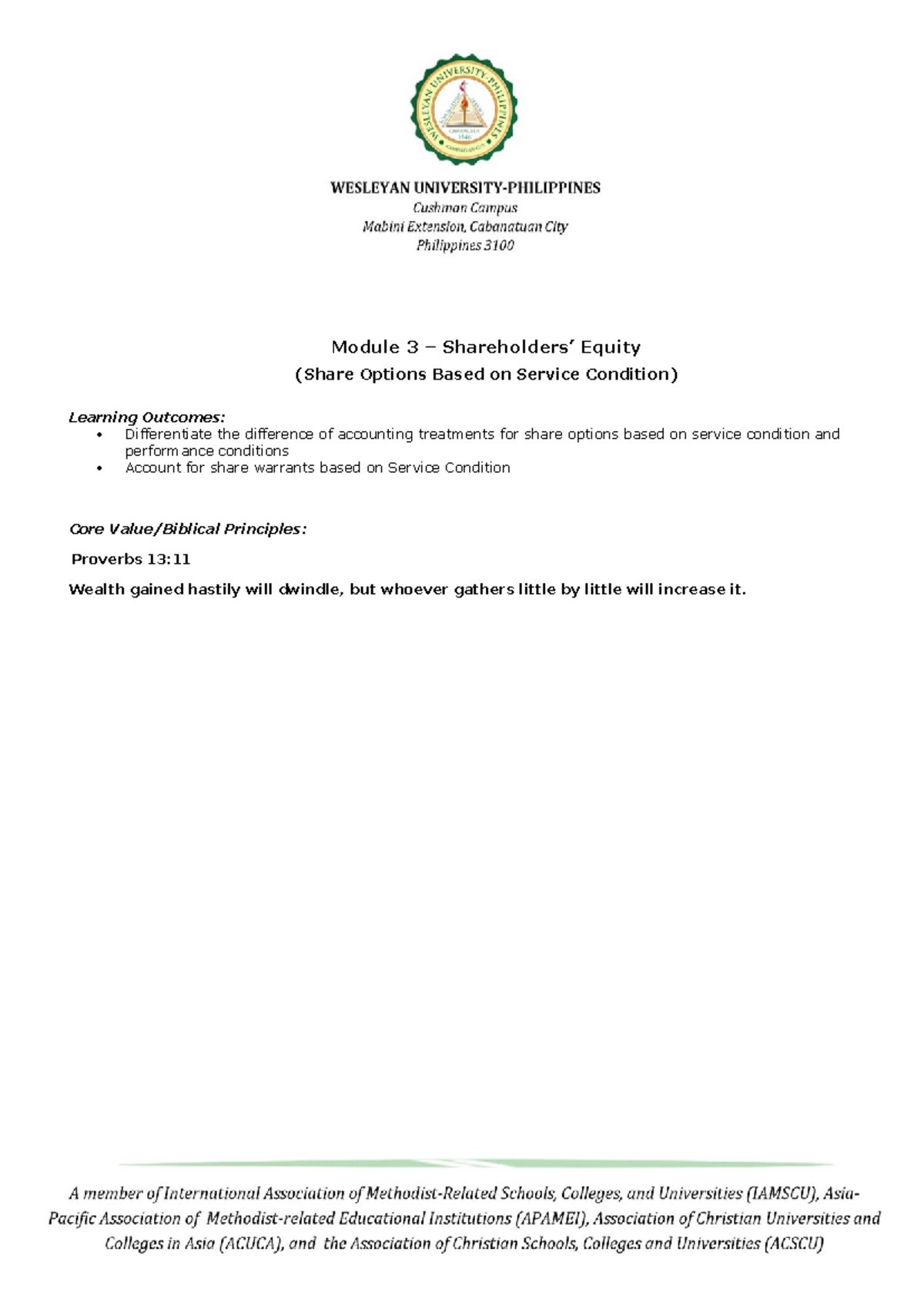 Module+3+-+Shareholders%27+Equity - Module 3 – Shareholders’ Equity ...