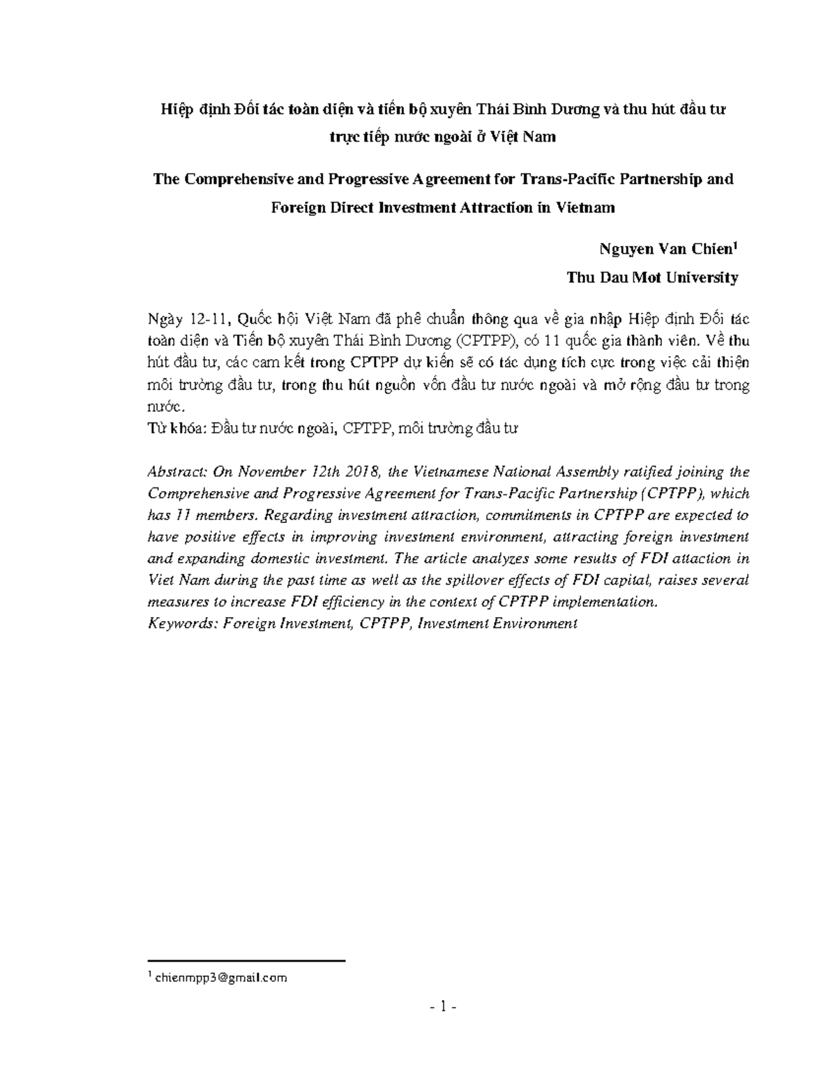 The Comprehensive and Progressive Agreement for Trans-Pacific ...