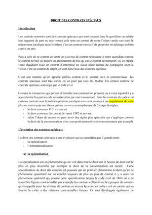 sujet de dissertation en droit des contrats