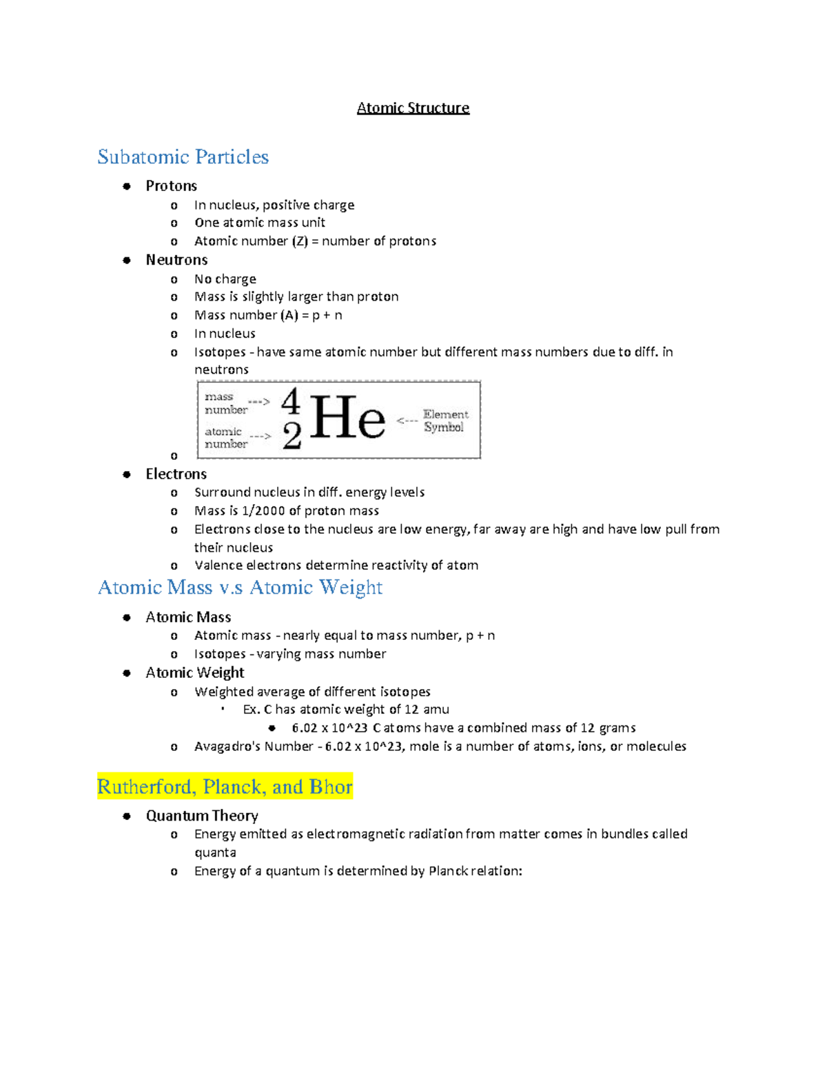 Copy of 1-Atomic Structure - Atomic Structure Subatomic Particles ...
