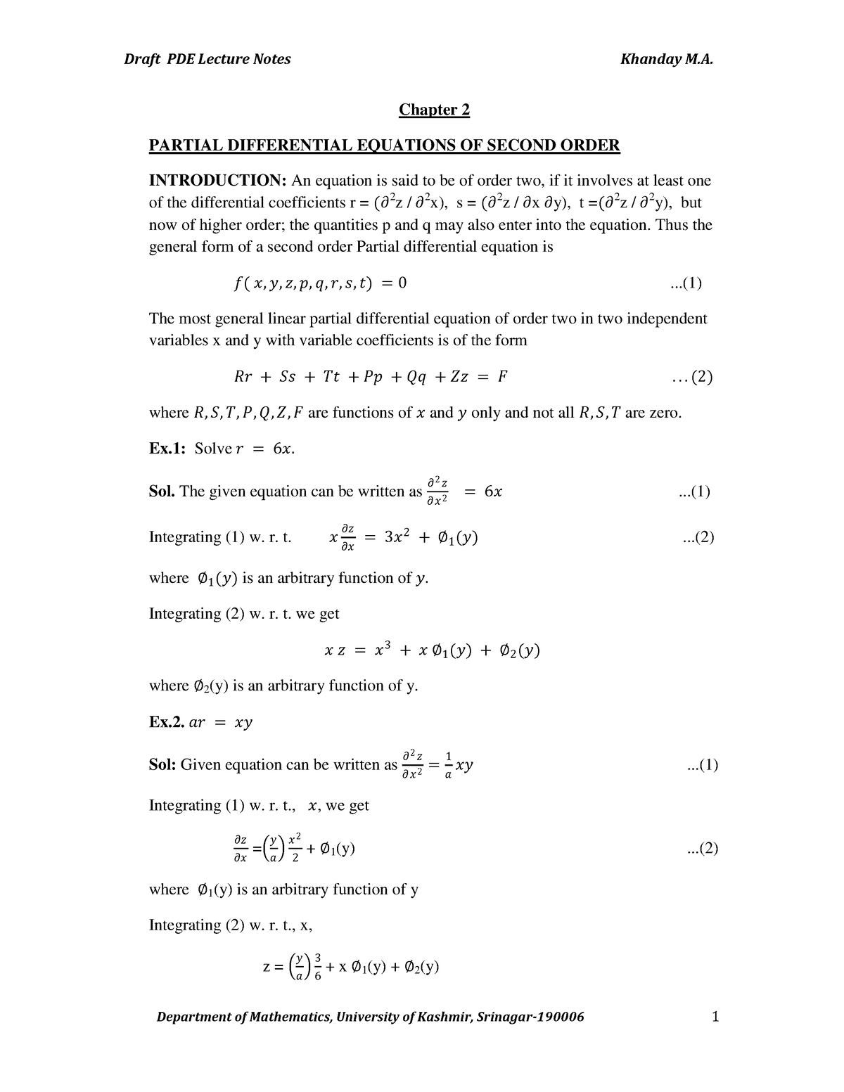 PDE Chapter 2 and 3 PDE - awsdfg fghn ghn - Chapter 2 PARTIAL ...