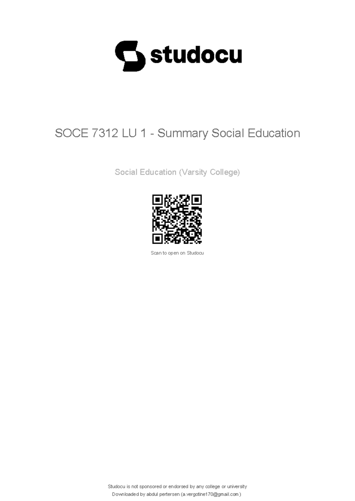 Soce 7312 lu 1 summary social education - SOCE 7312 LU 1 - Summary ...