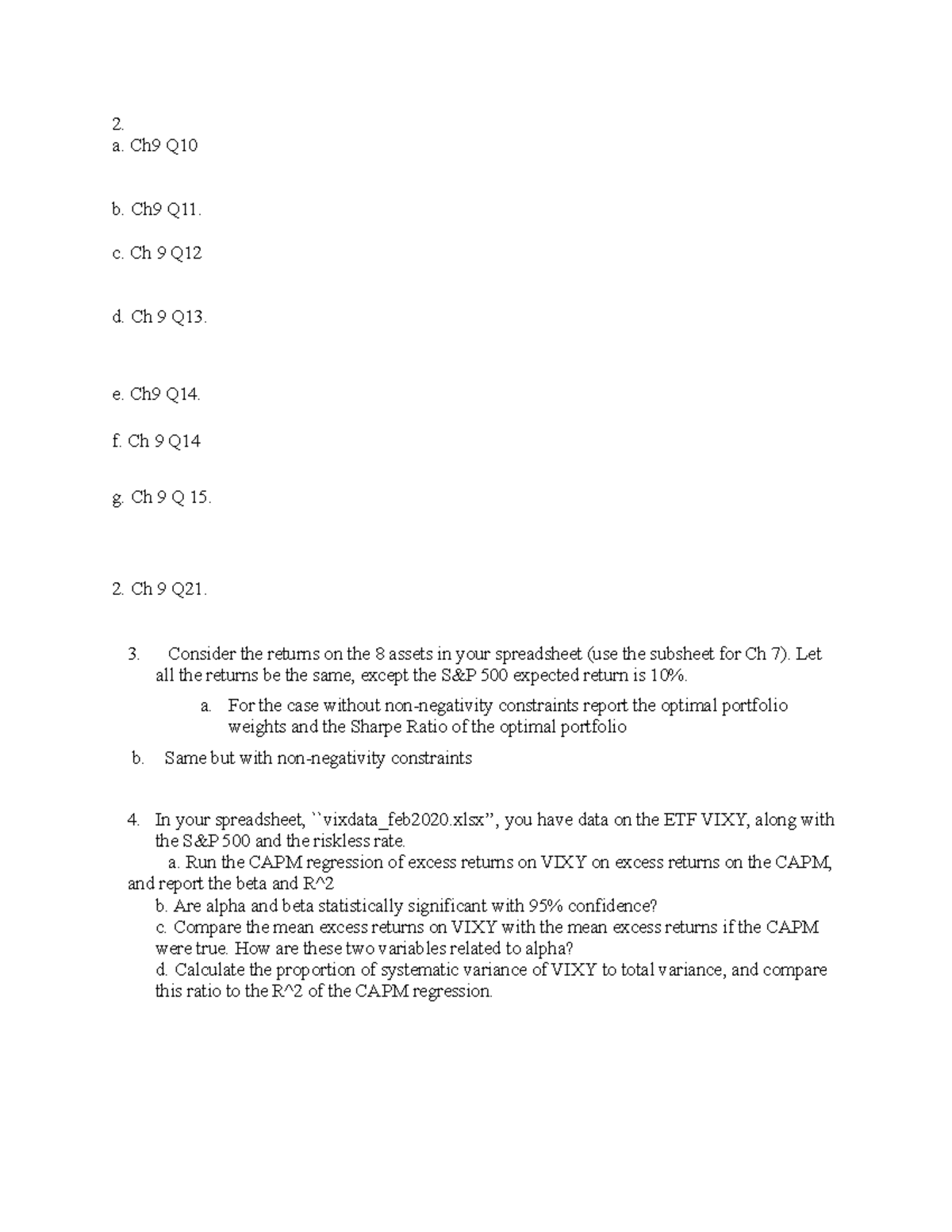 Hw5 w2022 FNCE 443 2022 - 2. a. Ch9 Q b. Ch9 Q11. c. Ch 9 Q d. Ch 9 Q13 ...