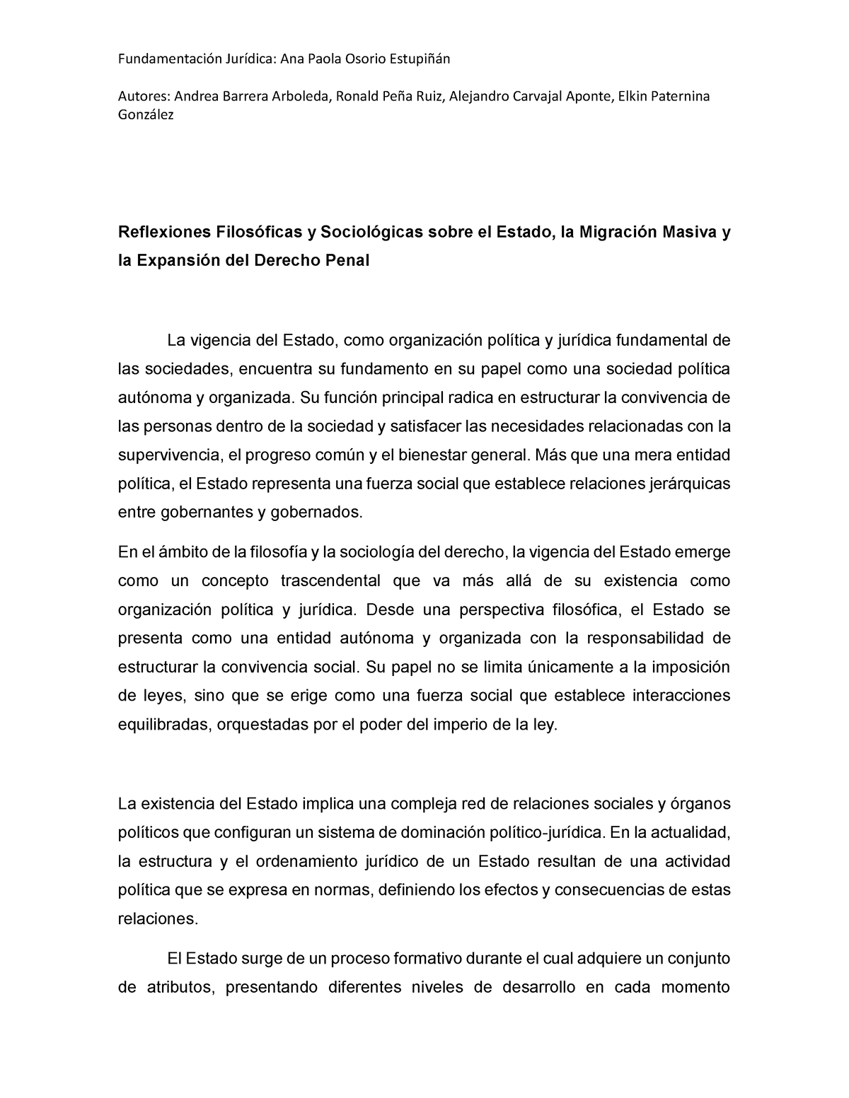 Reflexiones Filos Ã³ficas Y Sociol Ã³gicas Sobre El Estado, La Migraci ...