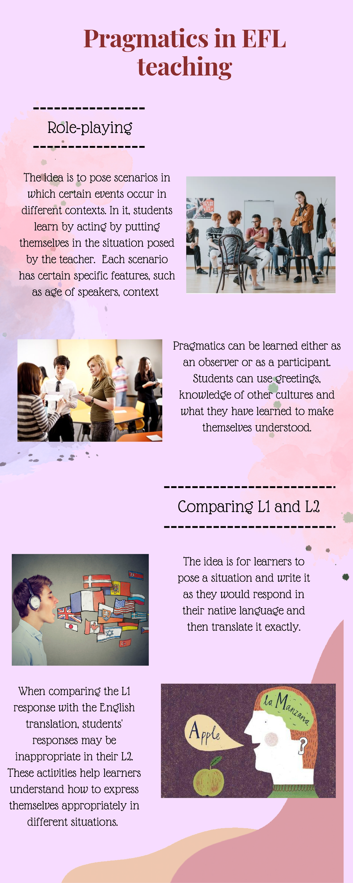 Pragmatics in EFL teaching - Pragmatics in EFL teaching The idea is to ...