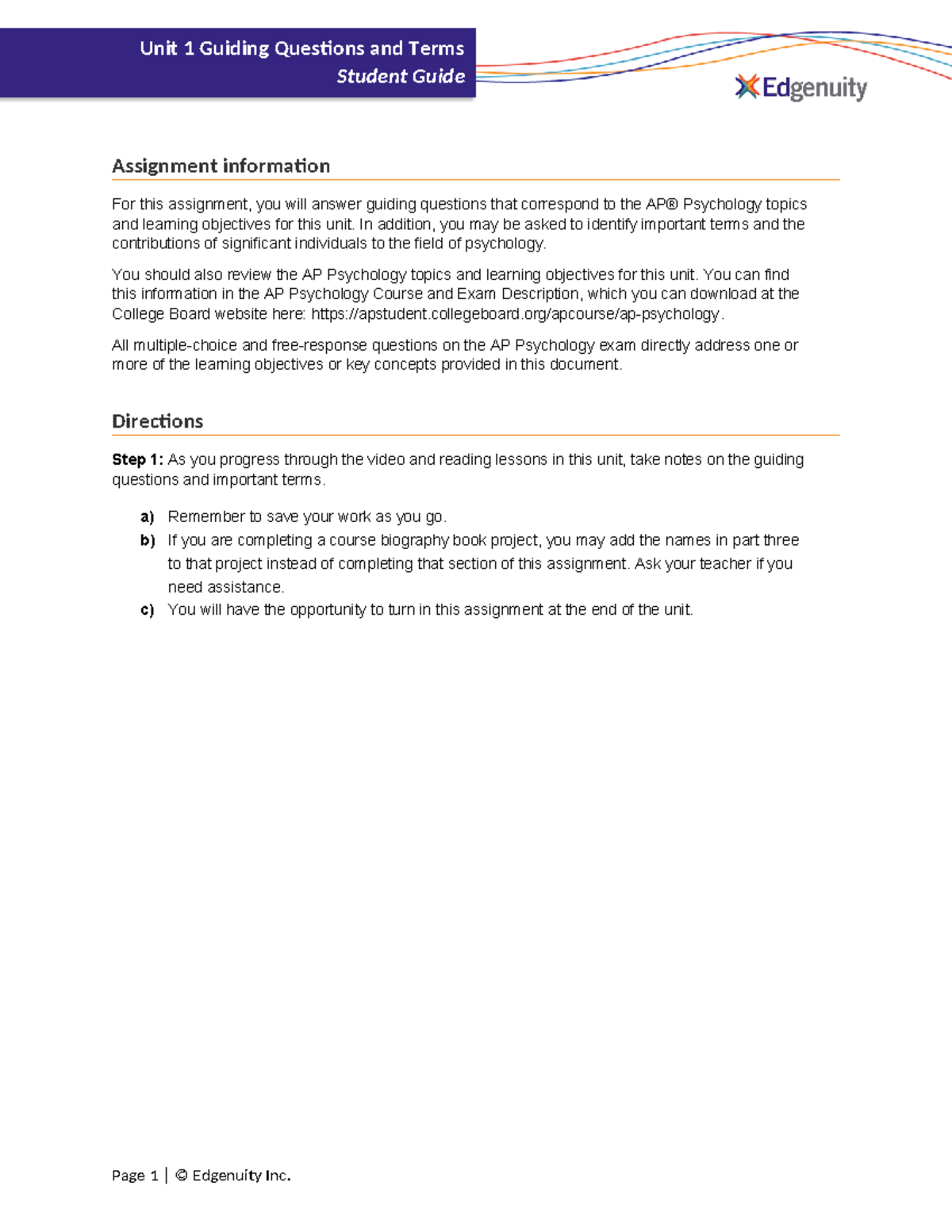 8505-01-02 studentdoc 1 - Unit 1 Guiding Questions and Terms Student ...