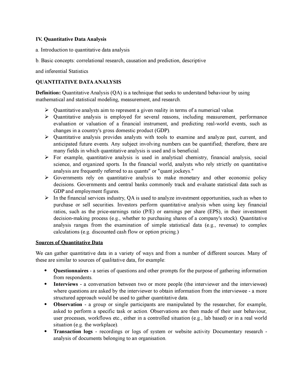 unit-4-quantitative-data-analysis-definition-sources-of