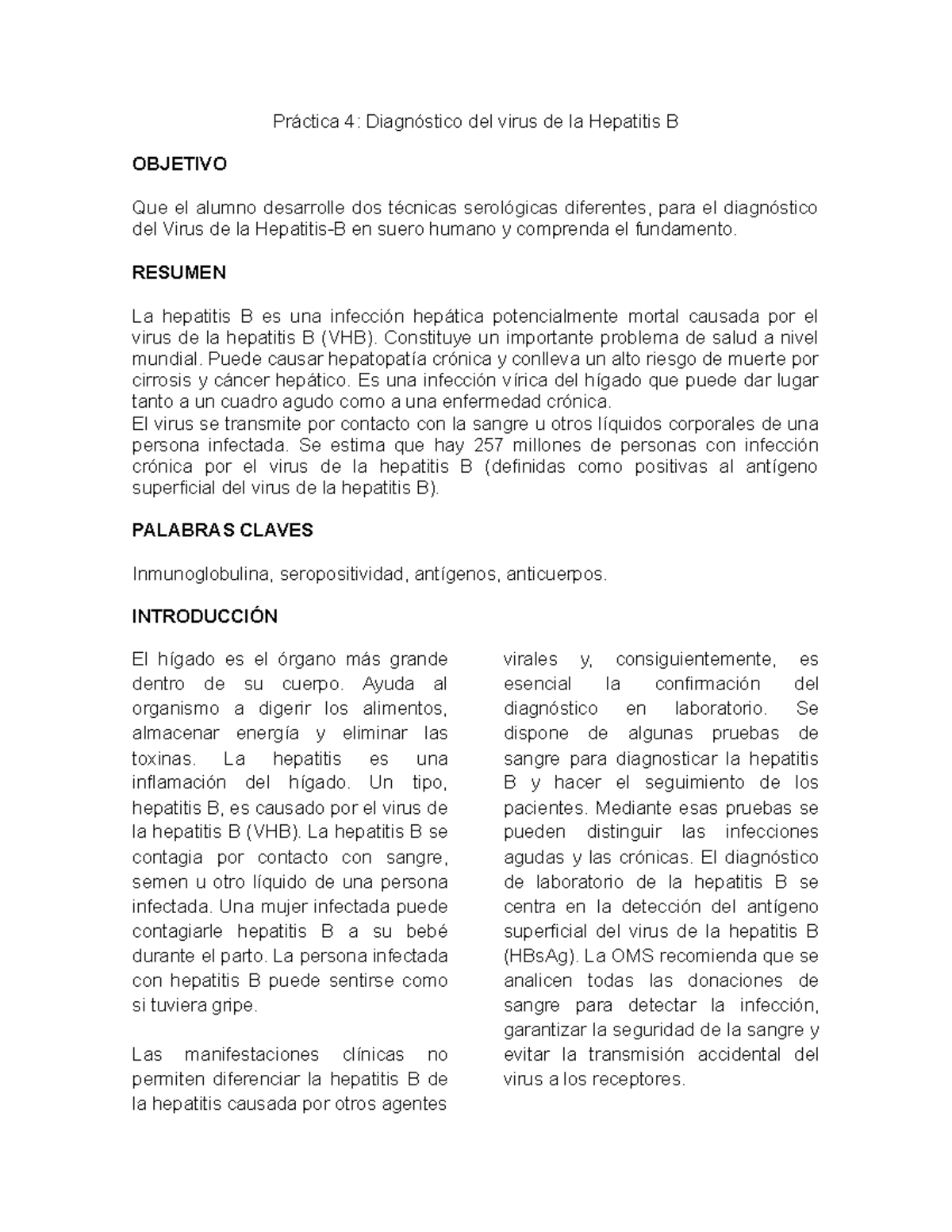 Hepatitis B - PRACTICA MICROBIOLOGIA LAB - 4: Del Virus De La Hepatitis ...