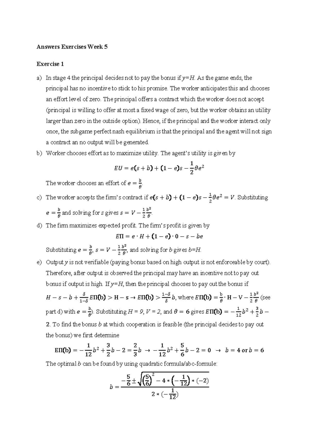 Tutorial Work - Answers Exercises Week 5 - Answers Exercises Week 5 ...