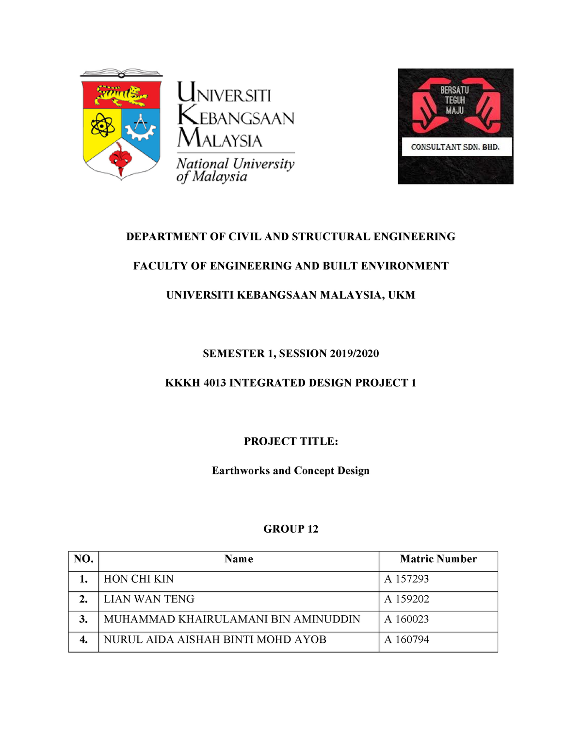 Integrated Design Project 1 Kkkh 4013 Ukm Studocu