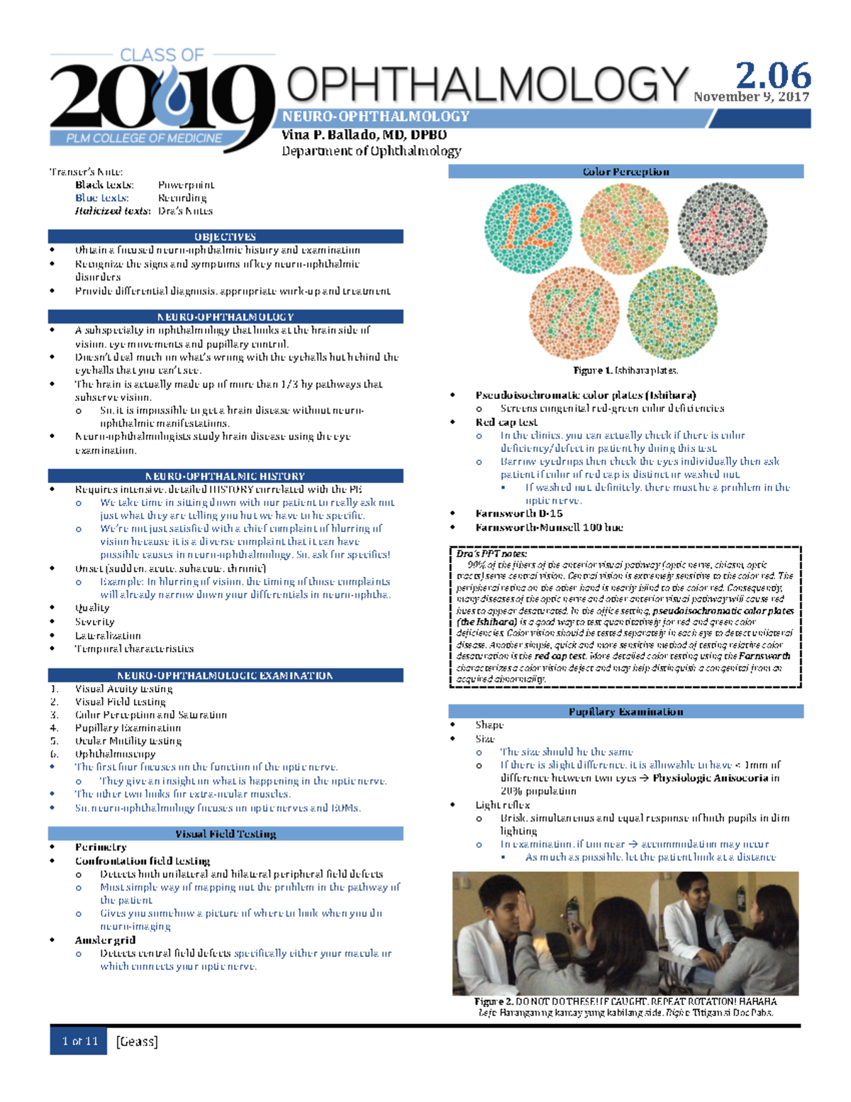 Ophtha 2.06 Neuro-ophthalmology - NEURO-OPHTHALMOLOGY Vina P. Ballado ...