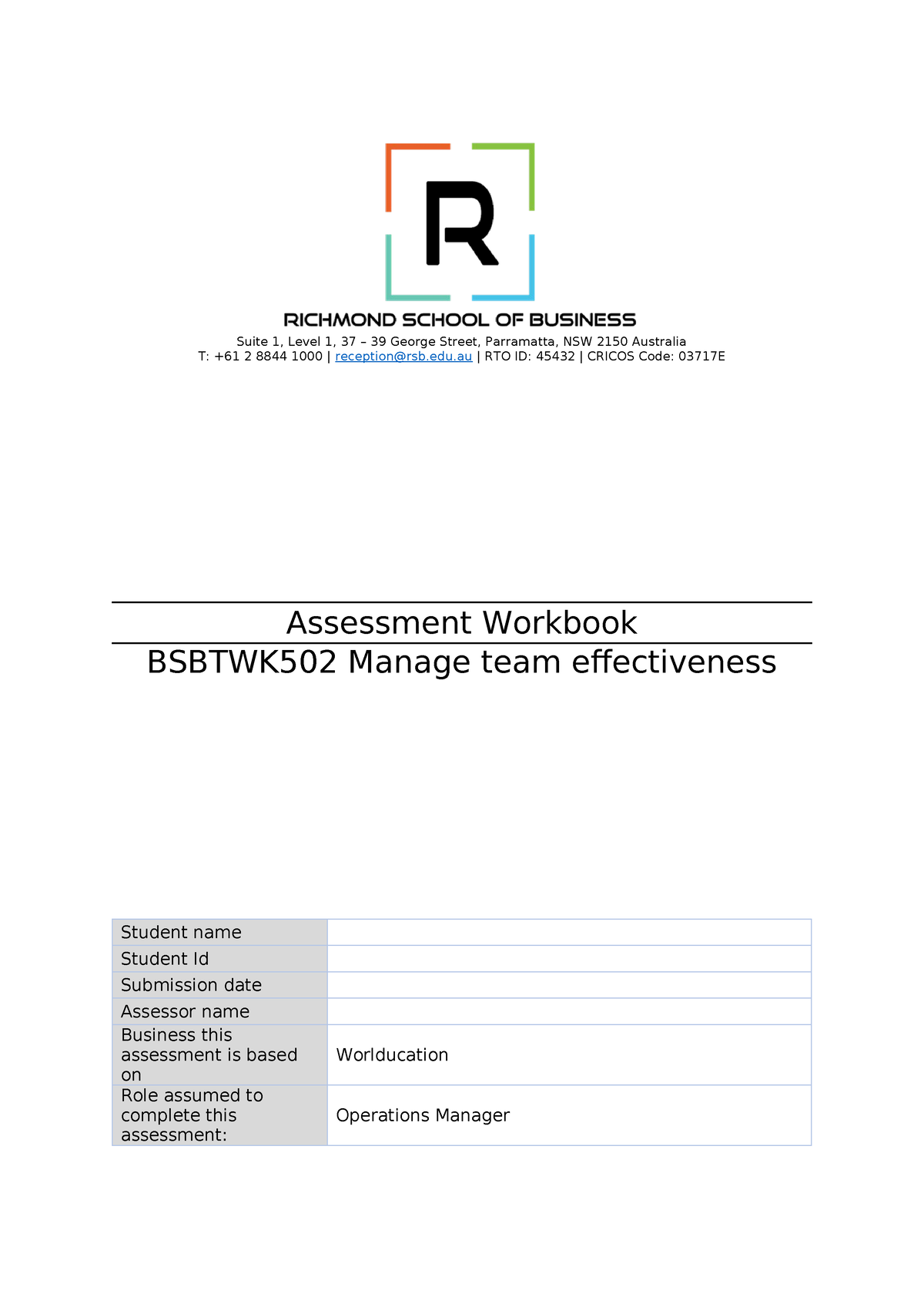 Bsbtwk 502 Assessment Workbook - V1.1 January 2024 - Suite 1, Level 1 ...