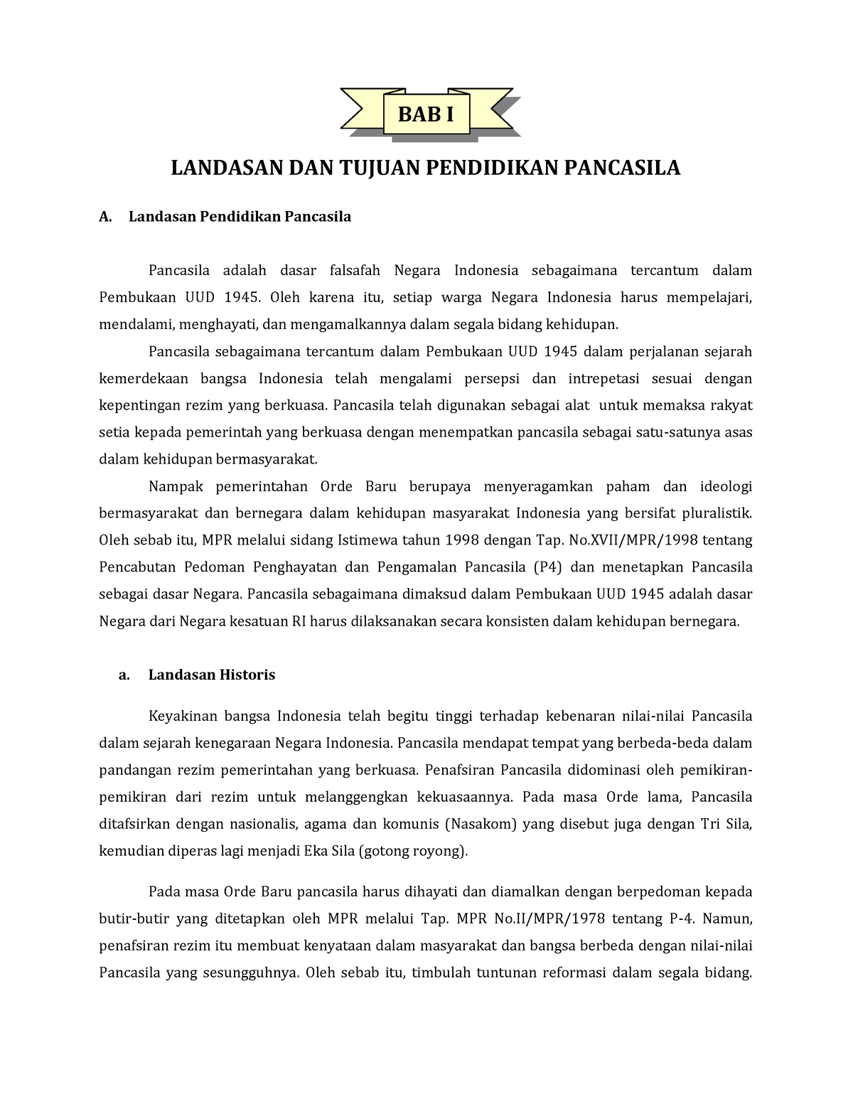 BAB I Landasan DAN Tujuan Pendidikan PAN - BAB I LANDASAN DAN TUJUAN ...