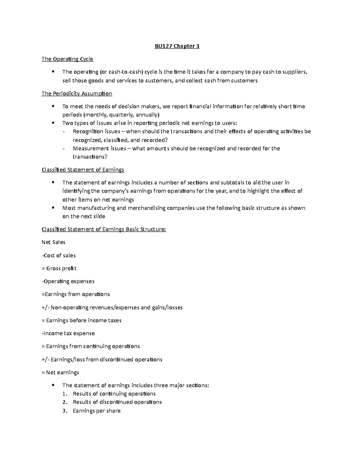 BU127 Chapter 3 The Operating Cycle - Studocu
