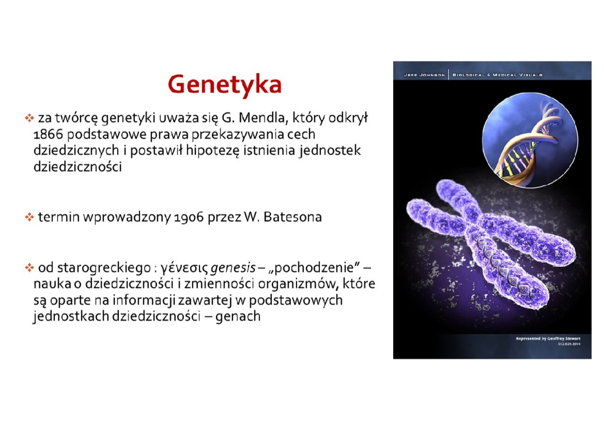 Wykład 1, Genetyka Molekularna - Studocu