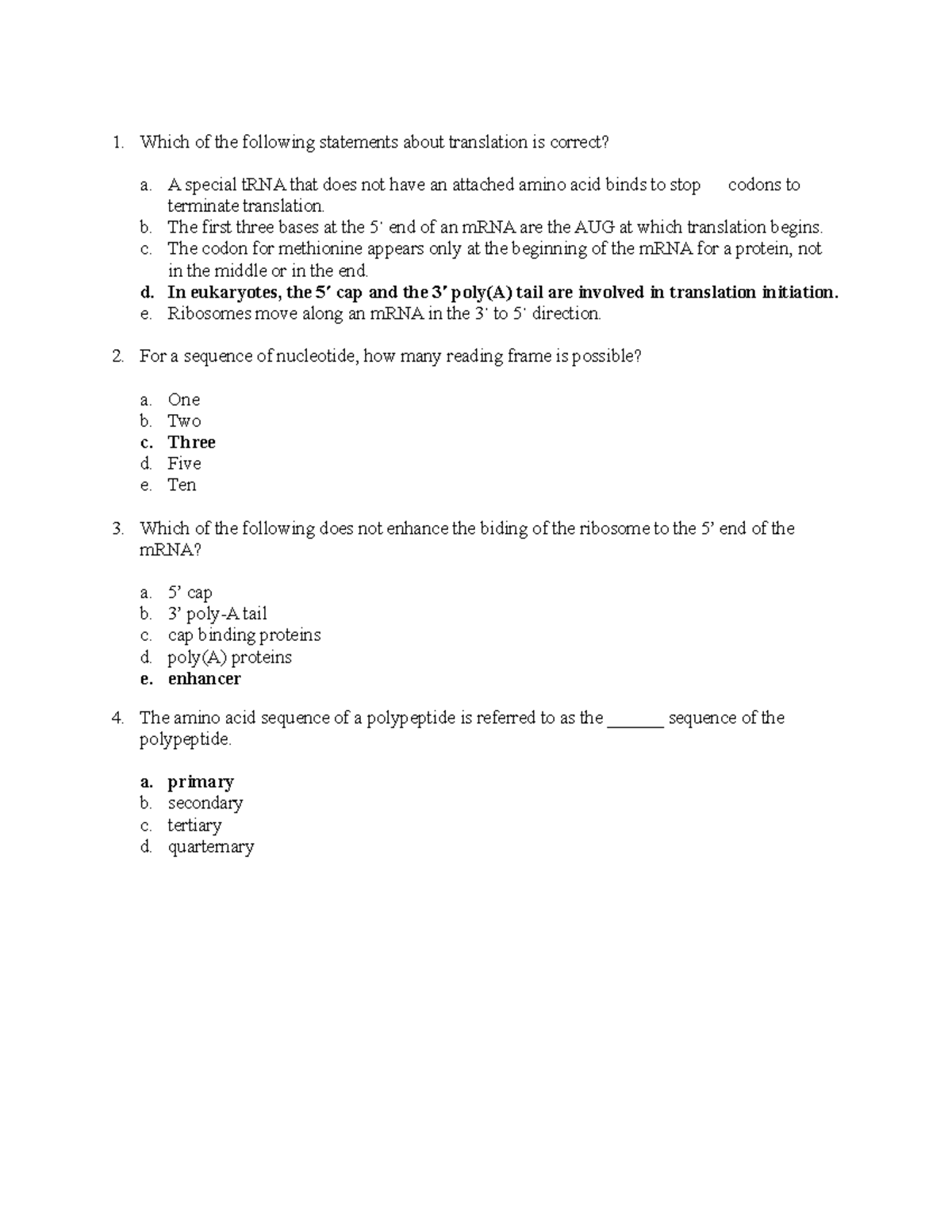 Translation Key BB - Questions and solutions - Which of the following ...