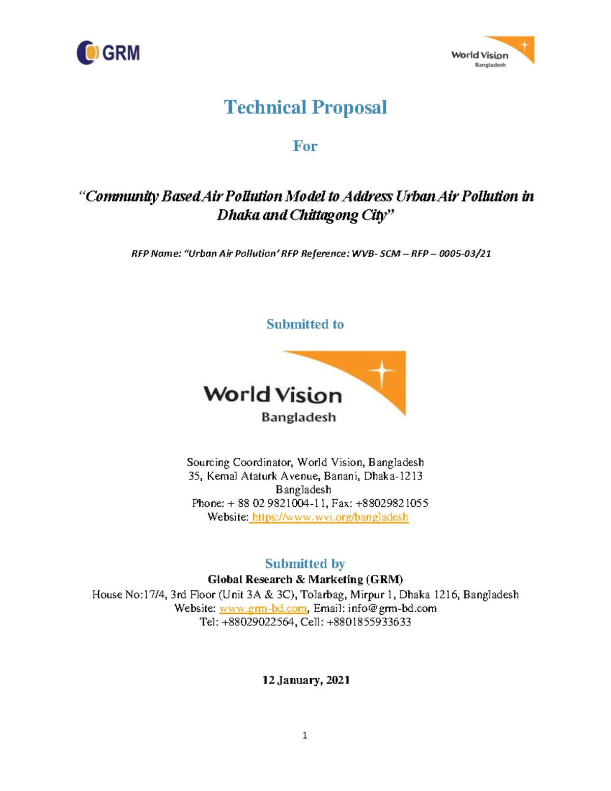 Technical Proposal WVB - Technical Proposal For “Community Based Air ...