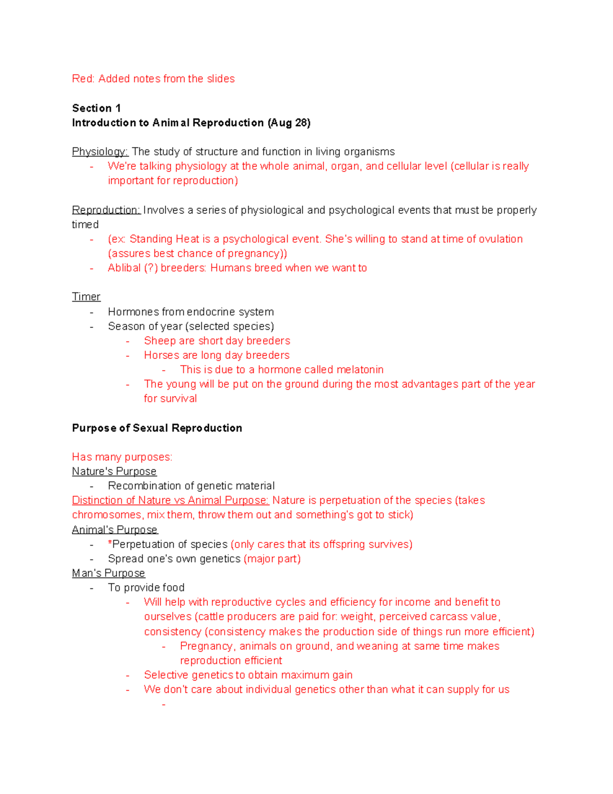 AUG 28, 30, SEP 11 - None - Red: Added notes from the slides Section 1 ...